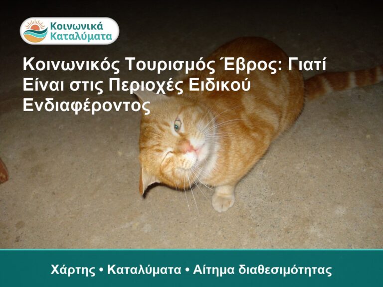 Κοινωνικός Τουρισμός Έβρος: Γιατί Είναι στις Περιοχές Ειδικού Ενδιαφέροντος - Χάρτης • Καταλύματα • Αίτημα διαθεσιμότητας