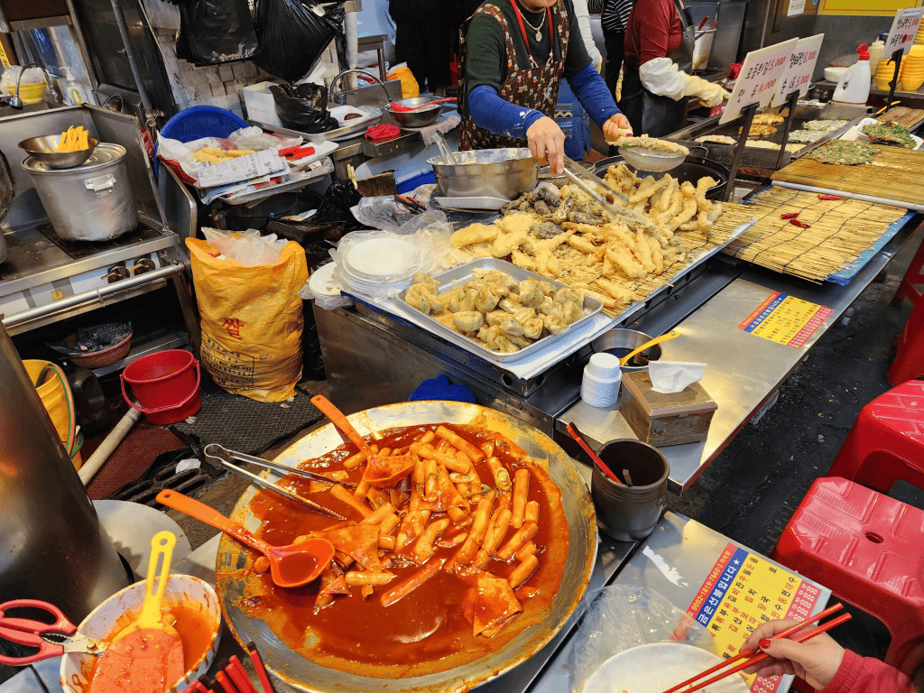 Bustling street view of Nampo-dong Market in Busan
