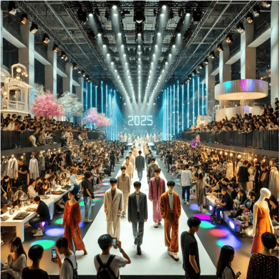Korean street fashion showcased on an international runway.