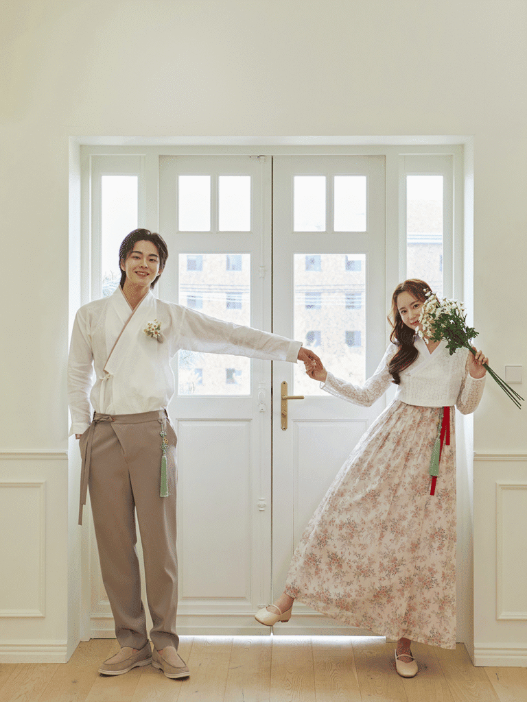 Modern fusion hanbok blending traditional and contemporary design.
