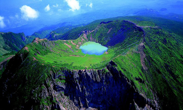 Baengnokdam crater lake on Hallasan Mountain in Jeju Island, South Korea