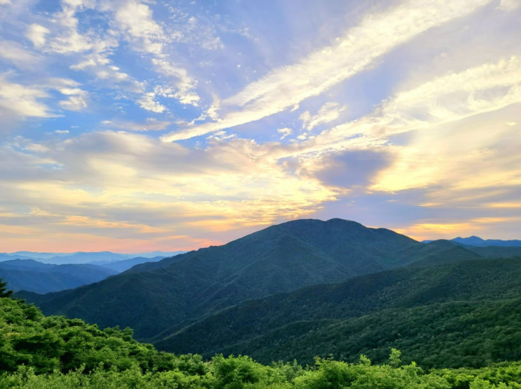 Jirisan National Park mountain landscape in South Korea