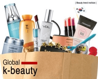 Flatlay of top Korean beauty products from Laneige, Innisfree, and COSRX