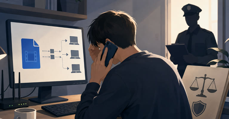 토렌트 이용자 경찰 조사 절차를 설명한 기사에 실린 자료 이미지