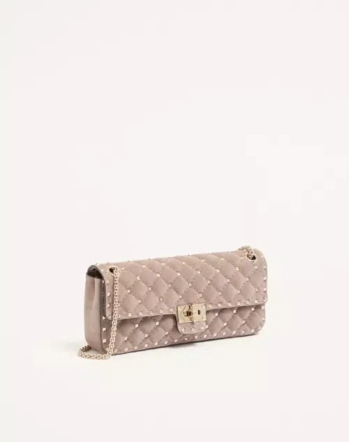 Beige quilted Valentino shoulder bag with studs