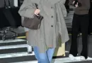 Jin Ki-joo Airport Fashion: Oversized Gray Coat and Brown Bag