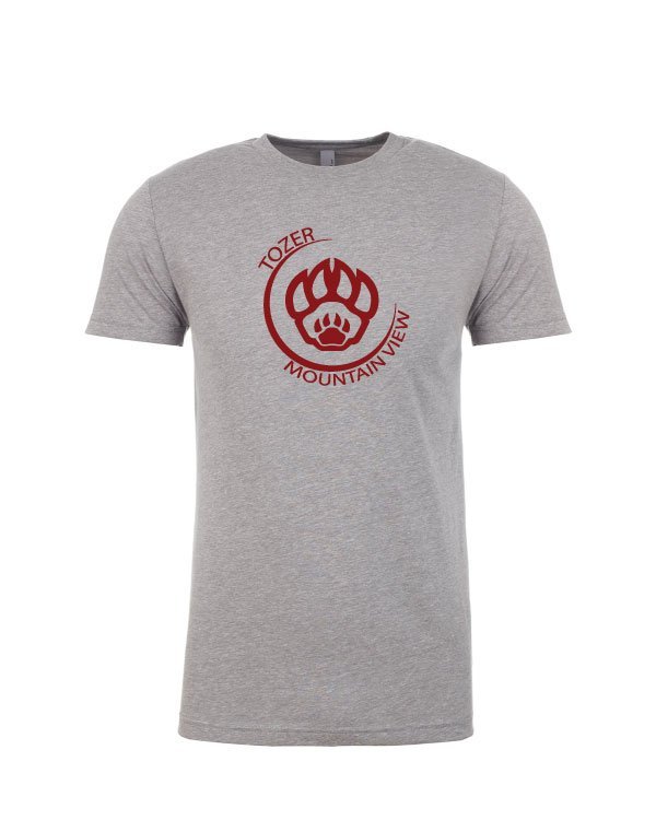 Tozer/Mountain View Elementary School Adult Grey Short Sleeve Cotton T-shirt