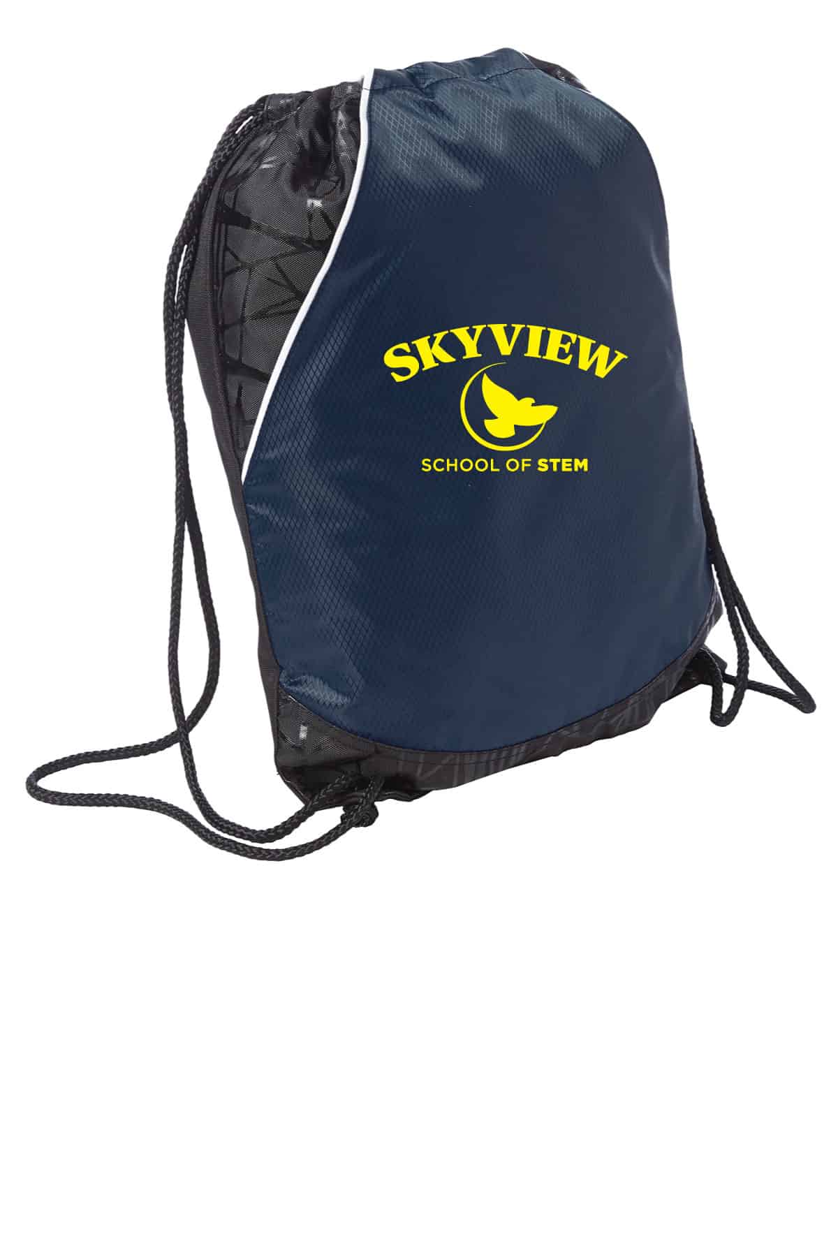 Custom embroidered school backpack with Skyview School of STEM logo, ideal for student backpacks, back-to-school gear, and promotional school merchandise. Perfect for educational branding and student supplies.