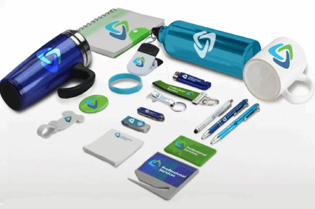 Custom printed promotional pens, mugs, and branded merchandise from K&W Printing for marketing and corporate branding.