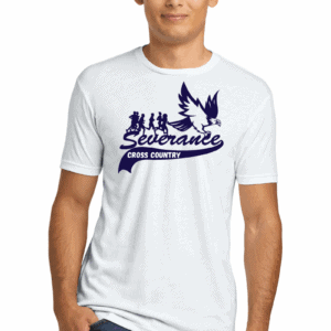 Custom sports T-shirt with "Serendance Cross Country" print, ideal for cross country teams, showcasing personalized athletic apparel for runners and cross country enthusiasts.