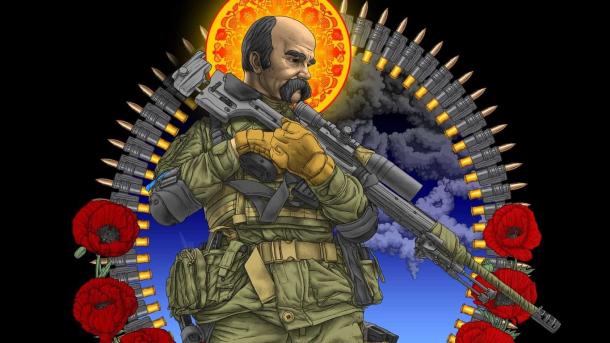 Тарас Шевченко в образі сучасного воїна