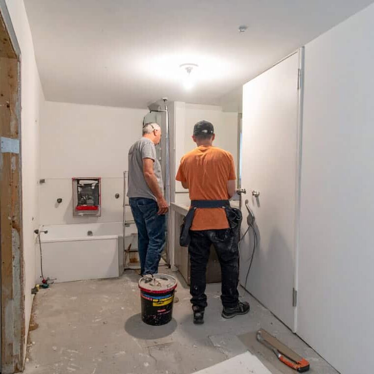 Firefly_renovation of the bathroom to make it modern with working people 824543-opt