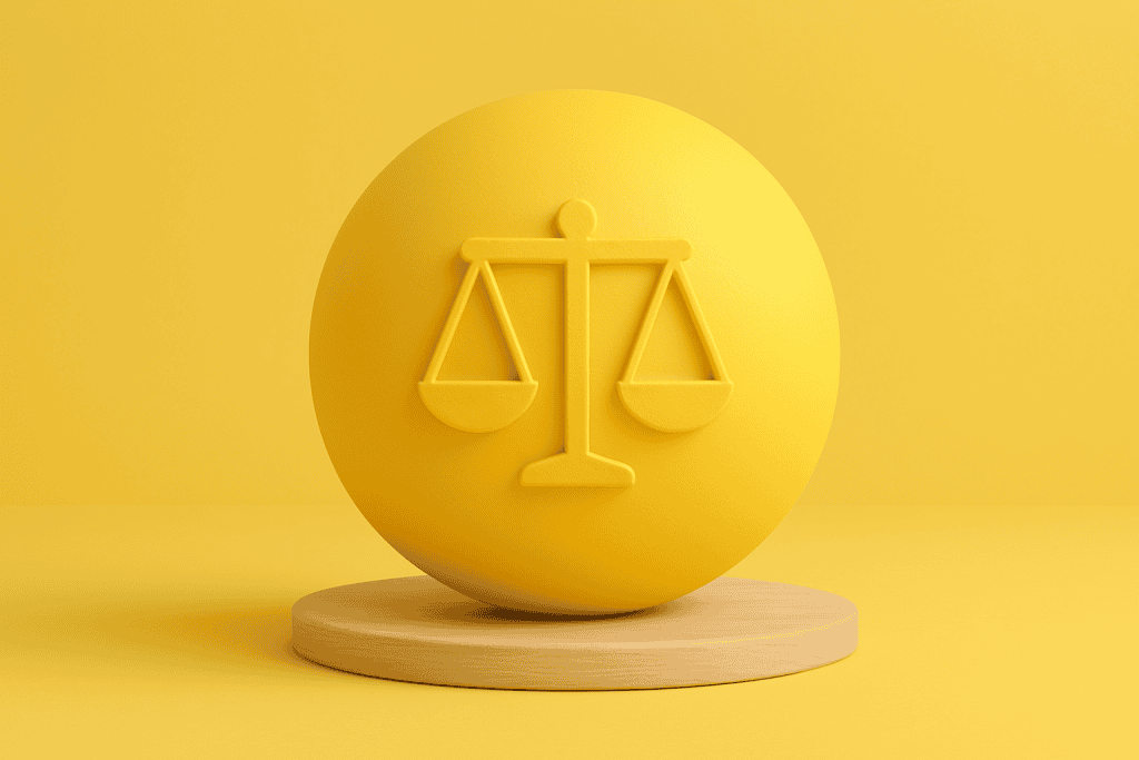 Legal translation services icon showing balanced scales of justice
