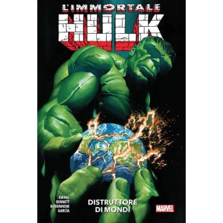 Alt: Copertina fumetto Hulk Lim Morto, Hulk tiene una terra che sembra bruciare, stile Marvel.