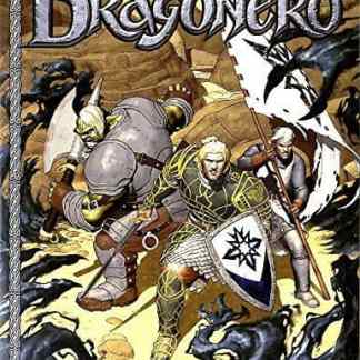 Copertina di Dragonero 33: L'Ultima difesa con eroi combattenti contro le forze del male.