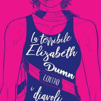 Ragazza con occhiali, abbigliamento sportivo e espressione determinata, style fumetto colorato di rosa e blu.