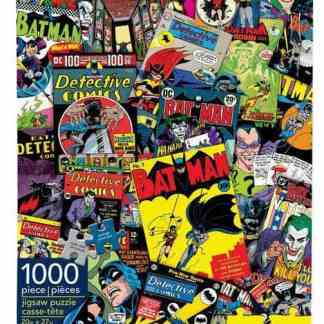 Collage di fumetti di Batman per puzzle da 1000 pezzi, ideale per gli appassionati di supereroi e collezionisti.