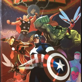 Alt: Illustrazione di famosi supereroi Marvel come Hulk, Capitan America, Iron Man e altri in azione.