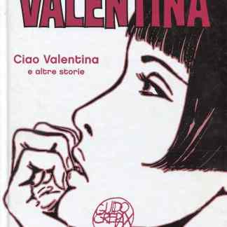 Illustrazione fumetto Valentina, donna con capelli neri e gesto pensieroso, copertina storica Alice.