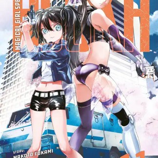 Anime girl con pistola in città.