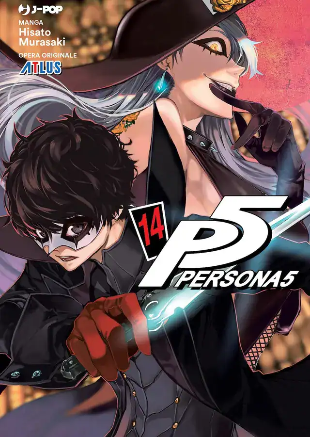 Alt: Copertina manga Persona 5 con personaggi principali in stile anime, attività avventurosa e colpo di scena.