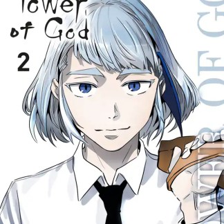 Fumetto manga "Tower of God" con personaggio femminile dai capelli argento e occhi blu, in stile anime moderno.