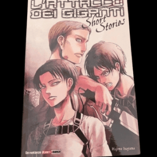 Immagine di copertina di "Lattuga dei Giganti" short stories, fumetto manga di Hajime Isayama, con personaggi protagonisti.