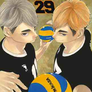 Illustrazione di due giocatori di volleyball in stile manga.