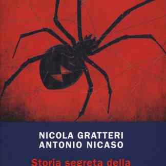 Ragno nero su sfondo rosso, copertina di libro sulla storia segreta della 'ndrangheta.