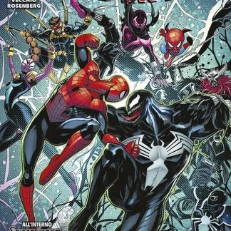 Alt: Copertina di Marvel's Amazing Spider-Man con Spider-Man e Venom in battaglia.