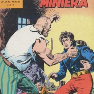 Elenco immagine di un fumetto vintage con figure in lotta in miniera.