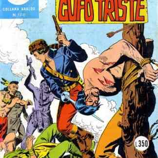 Ritratto di un fumetto italiano con protagonista Guf Triste, scena di battaglia tra personaggi fantastici e un comandante.