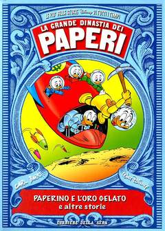 Immagine di Paperino e paperelle su barca, cartone animato famoso, grande avventura dei Paperi.