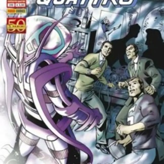 Copertina di fumetto Marvel Fantastici Quattro con supereroi e personaggi classici.