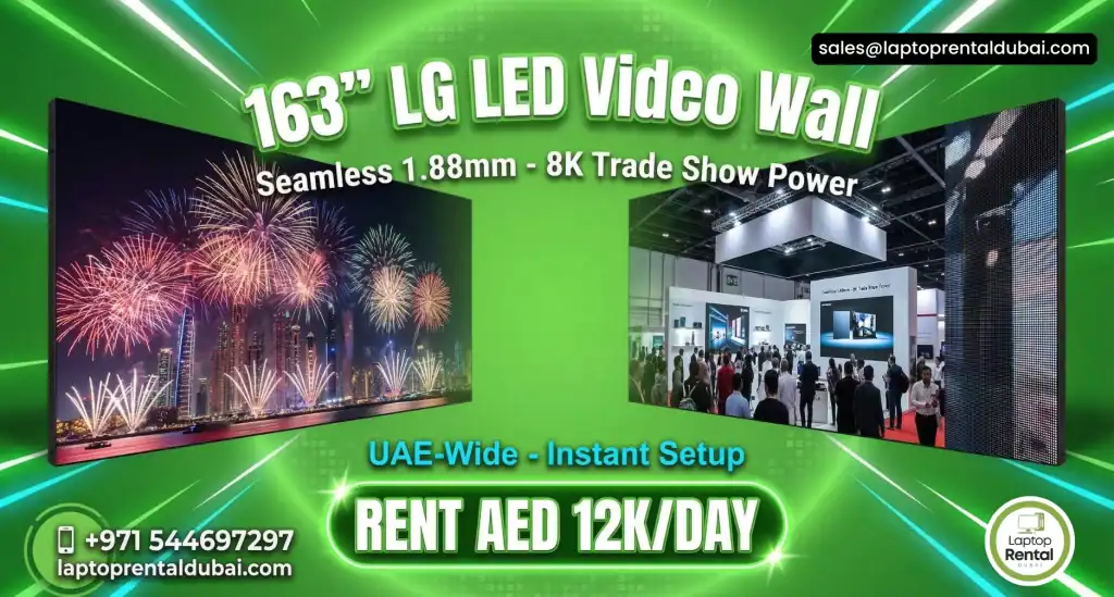 LG 163″ LED Video Wall Rental UAE: Seamless 8K for Trade Shows