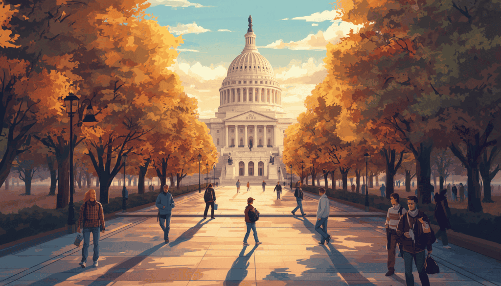 Practical Experience Clinics Externships Simulations and Policy Work Students near the U.S. Capitol, suggesting policy experience in education law programs.