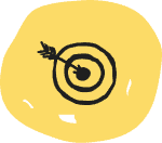 Targeting icon on yellow background.