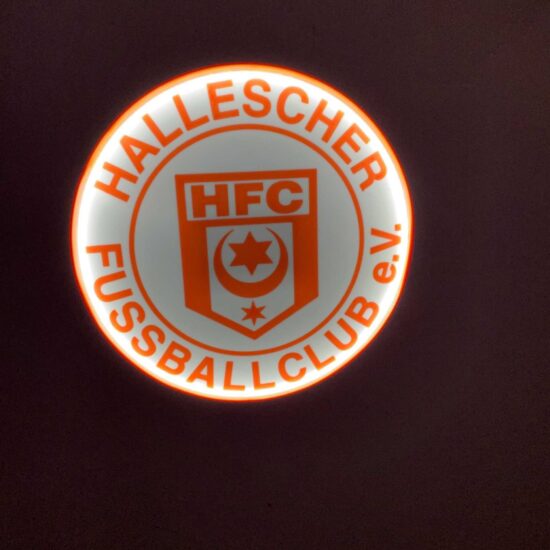 Hallescher FC LED-Leuchtschild Fandeko Geschenk