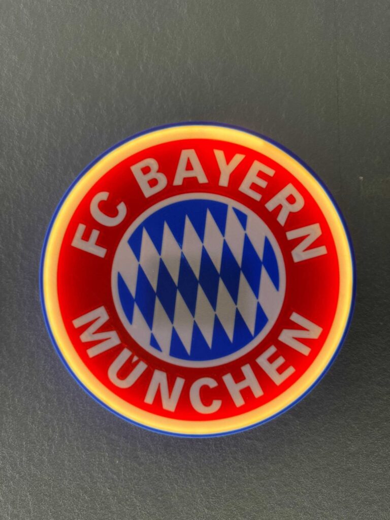 FC Bayern München LED-Leuchtschild, rund, 23 cm, Batterie oder USB