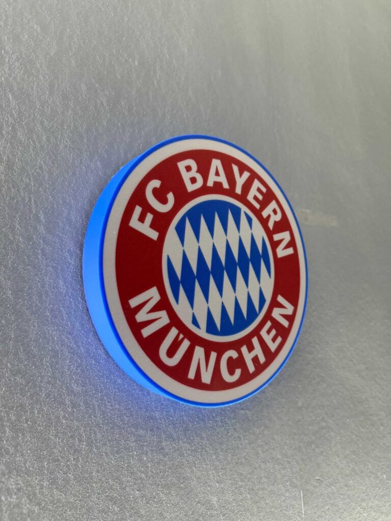 FC Bayern München LED-Leuchtschild, rund, 23 cm, Batterie oder USB