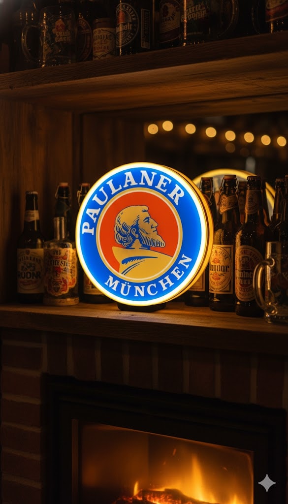 Paulaner München LED-Leuchtschild – Bier Lampe 23cm / 34cm – mit Batterie oder USB – Bar Deko, Geschenkidee – Bild 7