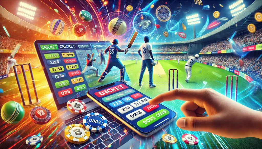 Online cricket betting games interface with various betting options