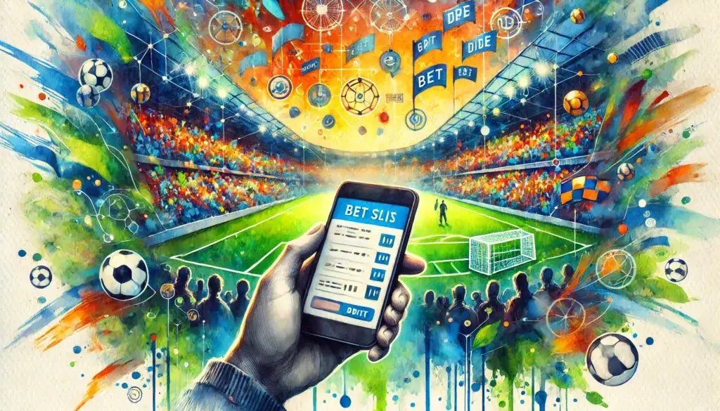 Mobile app showing online cricket ID with live cricket stadium background