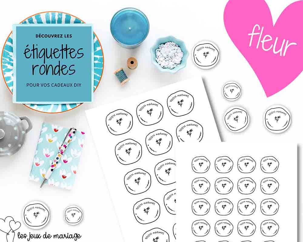 les étiquettes rondes fleur à imprimer