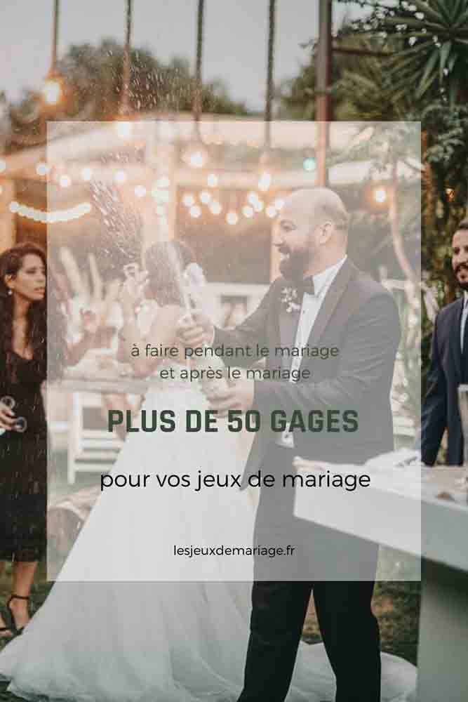 Retrouvez des idées de gages pour les perdants des jeux de mariage