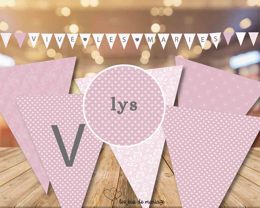 fanions lys pour un mariage