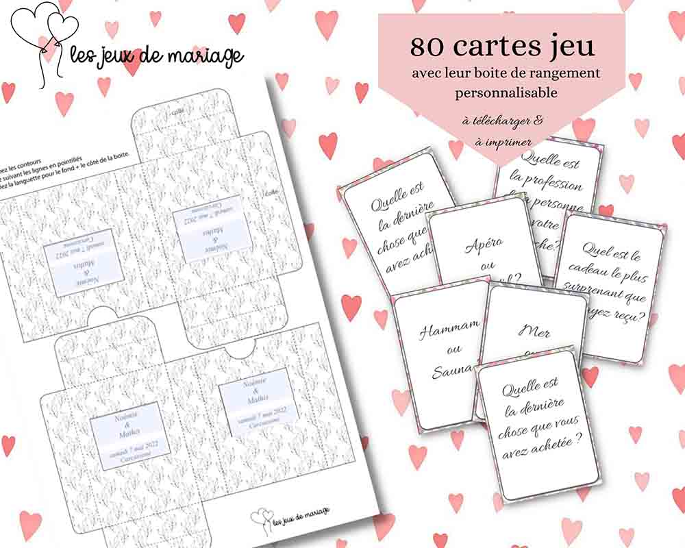 jeu cartes questions mariage