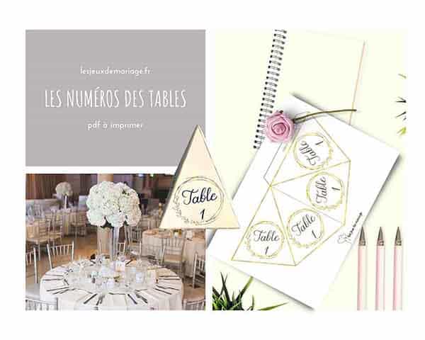 Des numéros de table à imprimer pour les tables des invités du mariage