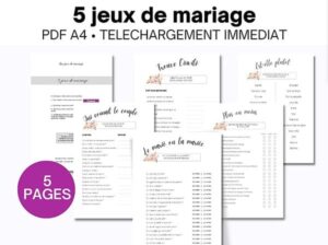 5 jeux mariage à imprimer