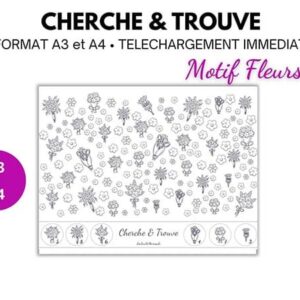 Cherche et Trouve : un jeu pour les enfants (motifs Fleurs)